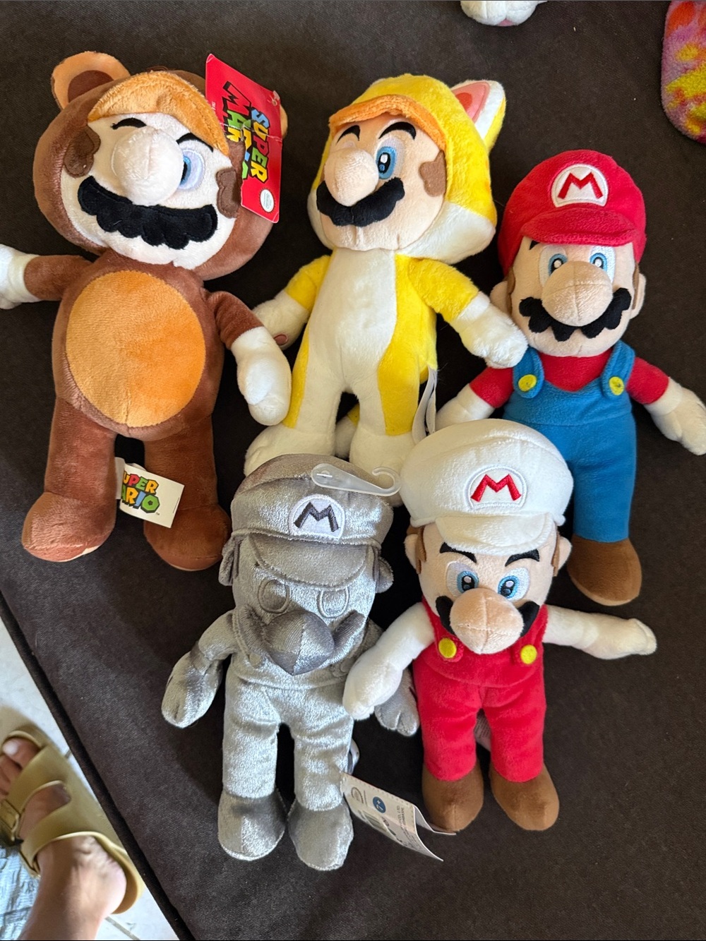 Nintendo Mario Plush Set - Red, Yellow, Brown, Silver, White
